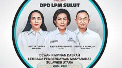 Kepengurusan “Trisula” LPM Sulut Emi Maturbongs, Herol Kaawoan dan Amelia Tungka Tuai Apresiasi Tokoh Masyarakat Kota Manado