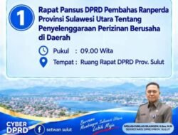 Pansus DPRD Sulut Agendakan Rapat Bahas Ranperda Penyelenggaraan Perizinan Berusaha
